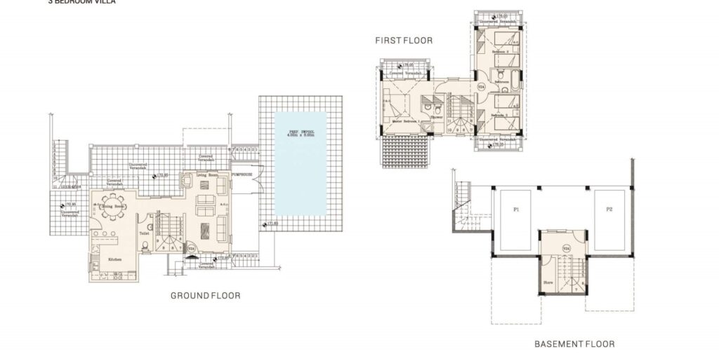 Floorplan for 3-bedroom Villa, Polis Chrysochous, Paphos, Cyprus