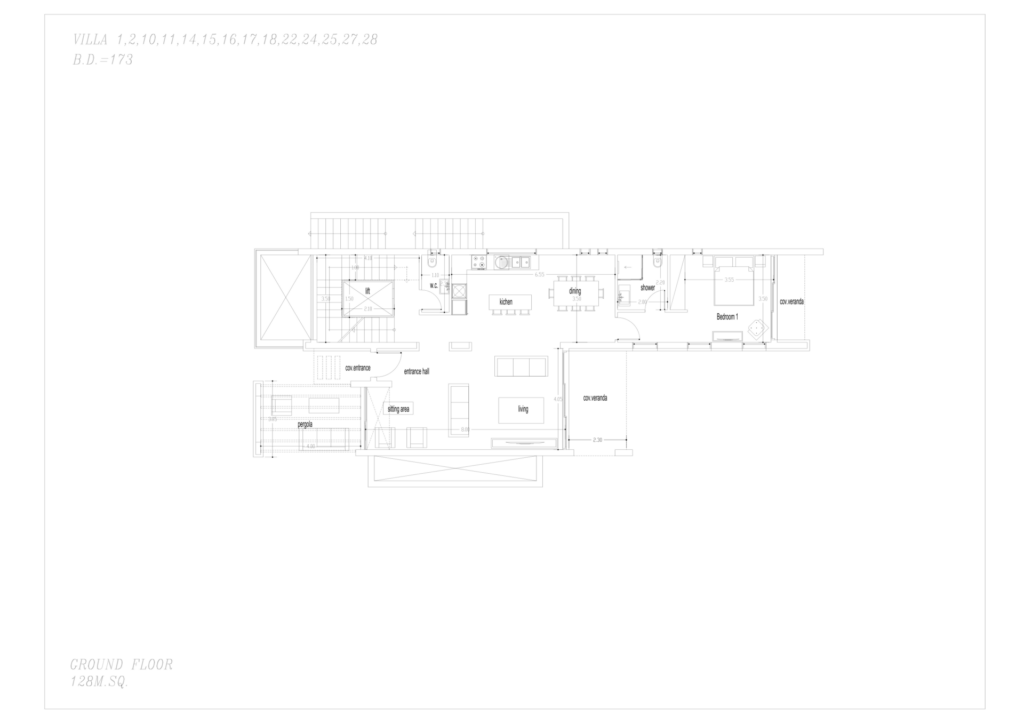Floorplan for 3-bedroom Villa, Peyia, Paphos, Cyprus
