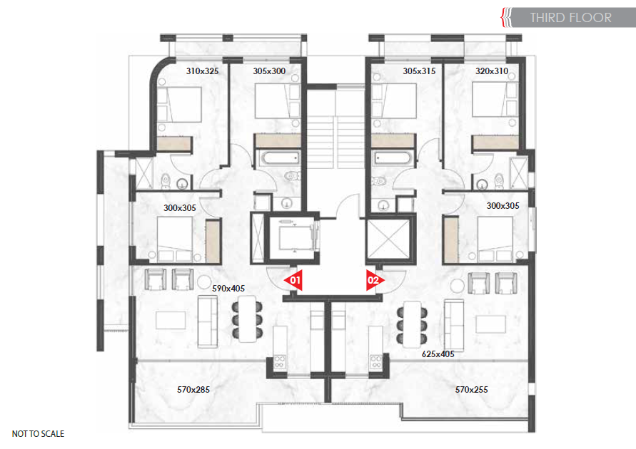 Floorplan for 3-bedroom Apartment, Agios Athanasios, Limassol, Cyprus