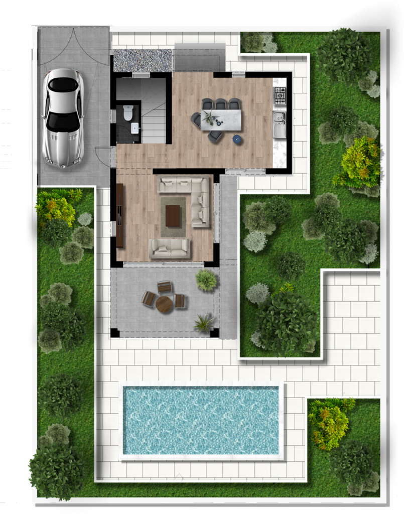 Floorplan for 3-bedroom Villa, Pernera, Famagusta, Cyprus