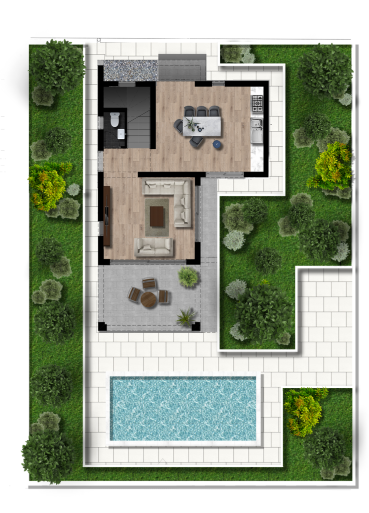 Floorplan for 3-bedroom Villa, Pernera, Famagusta, Cyprus