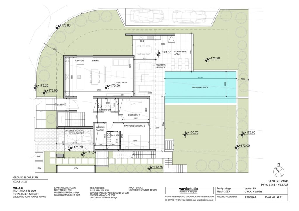 Floorplan for 4-bedroom Villa, Peyia, Paphos, Cyprus