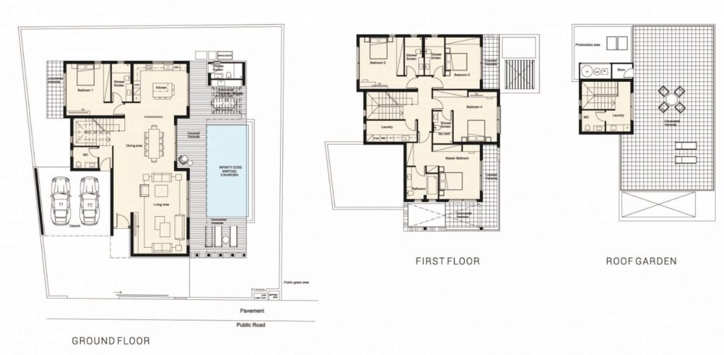 Floorplan for 4-bedroom Villa, Pafos, Paphos, Cyprus