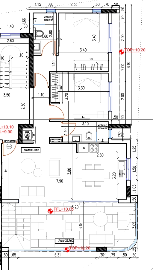 Floorplan for 2-bedroom Apartment, Larnaca Town Centre, Larnaca, Cyprus