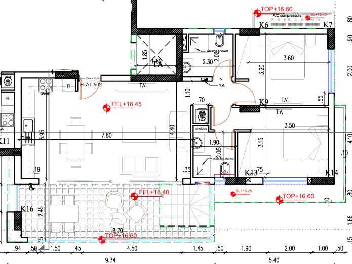 Floorplan for 2-bedroom Apartment, Larnaka Town Centre, Larnaka, Cyprus