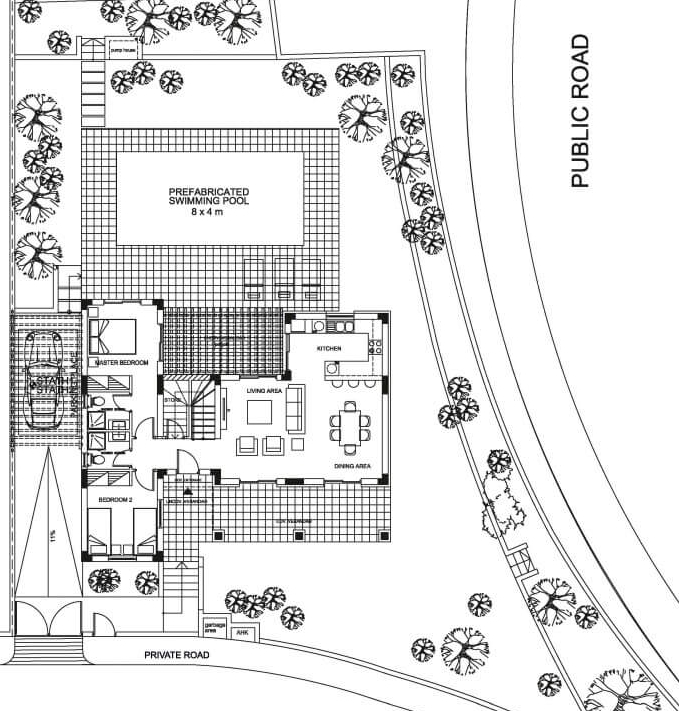 Floorplan for 4-bedroom Villa, Argaka, Paphos, Cyprus