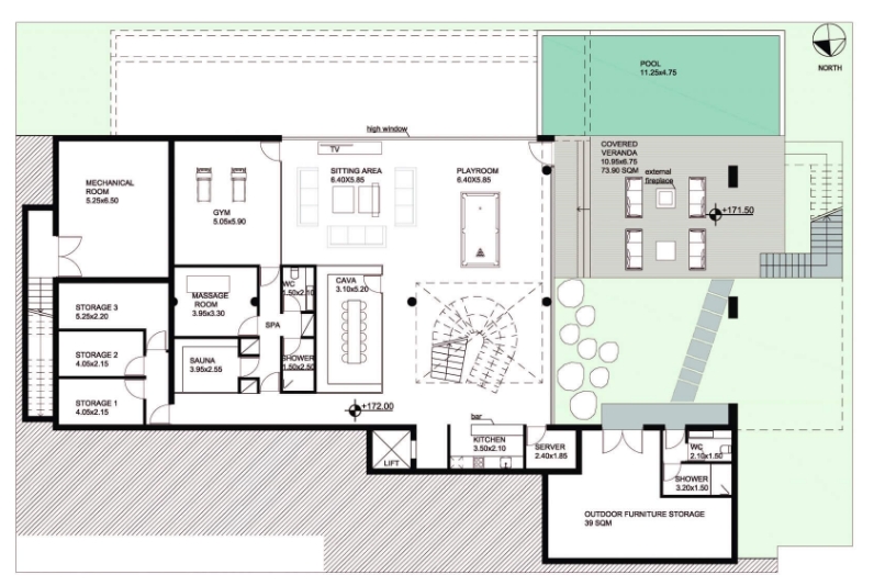 Floorplan for 6-bedroom Villa, Pegeia, Paphos, Cyprus