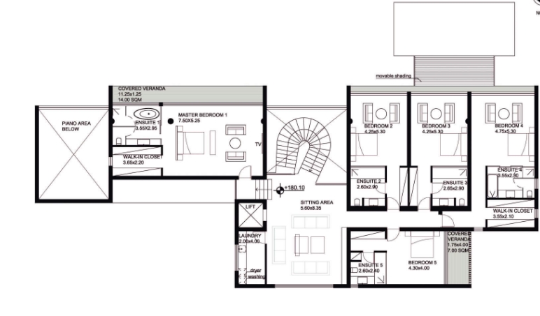 Floorplan for 6-bedroom Villa, Pegeia, Paphos, Cyprus