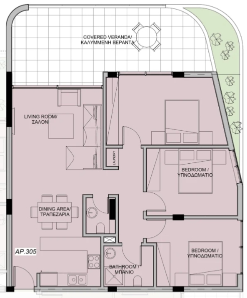 Floorplan for 3-bedroom Apartment, Limassol, Limassol, Cyprus