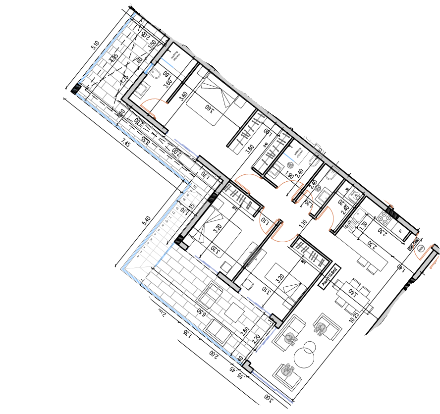 Floorplan for 3-bedroom Apartment, Livadia, Larnaka, Cyprus