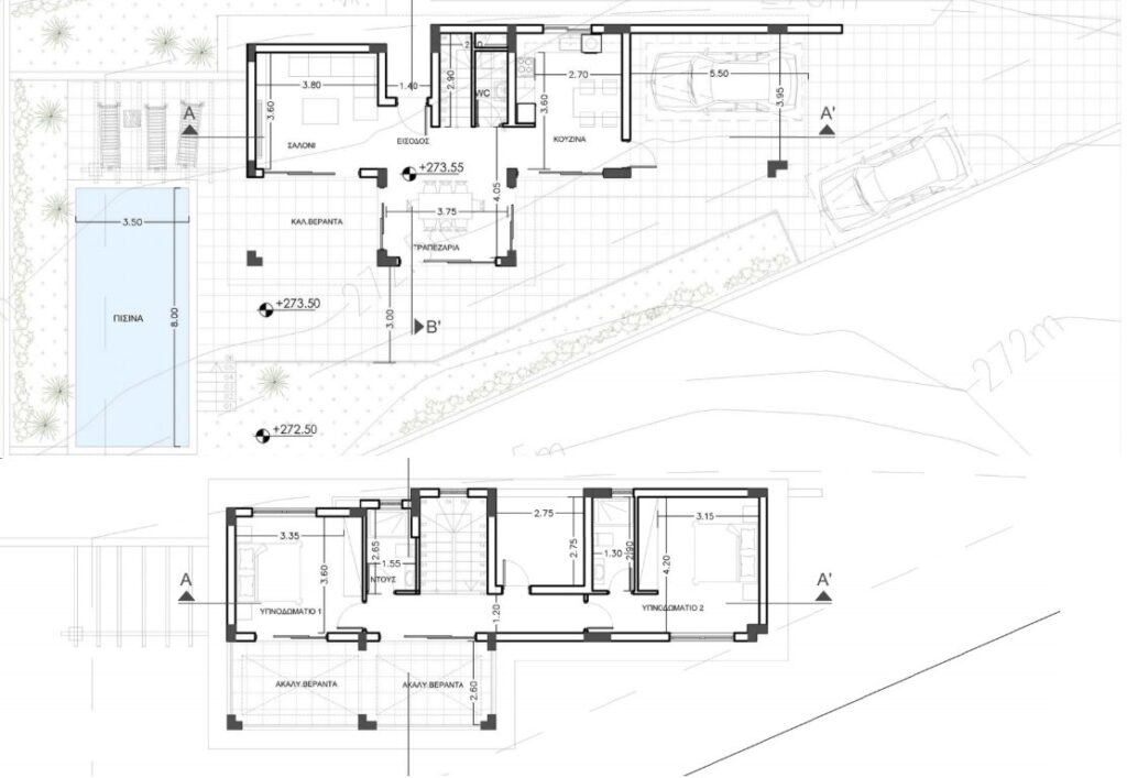 Floorplan for 2-bedroom Villa, Pissouri, Limassol, Cyprus