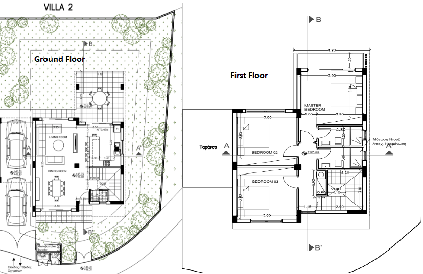 Floorplan for 3-bedroom Villa, Pissouri, Limassol, Cyprus