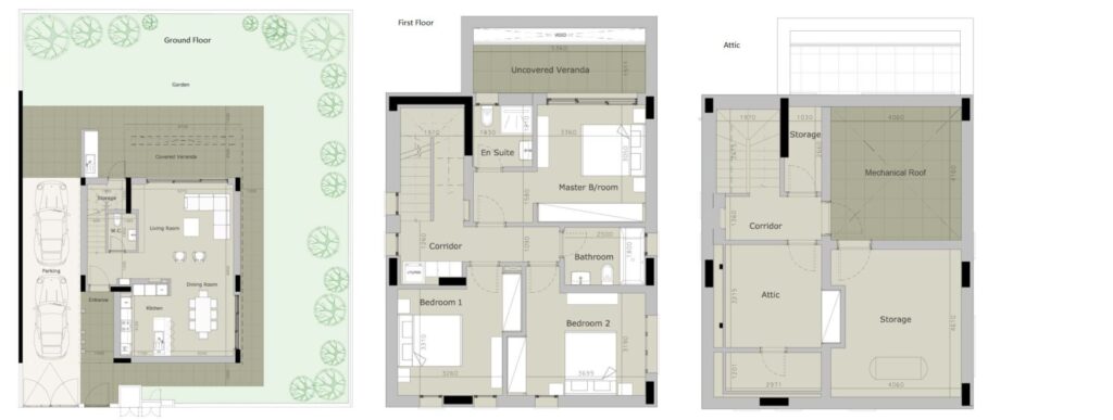 Floorplan for 4-bedroom Villa, Oroklini, Larnaka, Cyprus