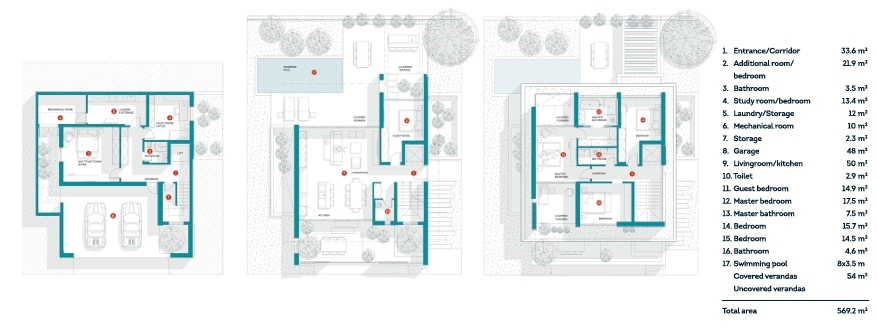 Floorplan for 6-bedroom Villa, Coral Bay, Paphos, Cyprus