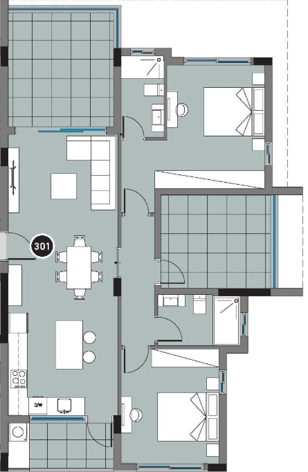 Floorplan for 2-bedroom Apartment, Agios Athanasios, Limassol, Cyprus