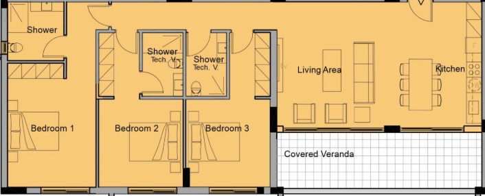 Floorplan for 3-bedroom Apartment, Universal, Paphos, Cyprus